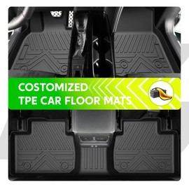 TPE All-Weather Floor Mats for Toyota Camry 2025 (Not for Hybrid) | Custom Fit Floor Liners | 1st & 2nd Row Protection | Durable, Odorless, Easy to Clean (3-Piece Set, Black)