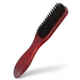 Bristle Hair Brush for Slick Back, 8.5 Inch Ponytail Brush with Hard Boar Stiff Bristle & Ergonomics Wooden Handle Suitable for Men, Women, Detangling Thin Fine Hairstyle & Styling Beard