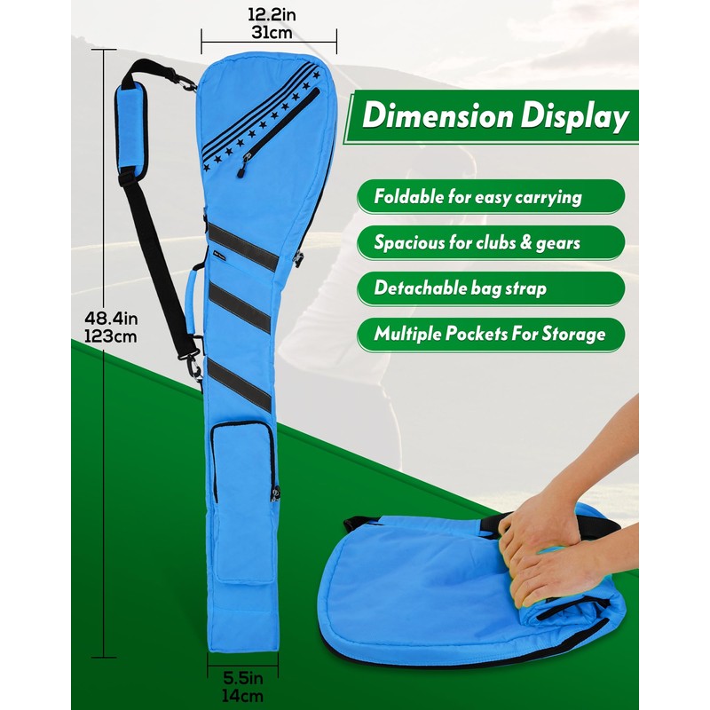 Big Teeth Golf Sunday Bag, Small Golf Bag Lightweight, Par
