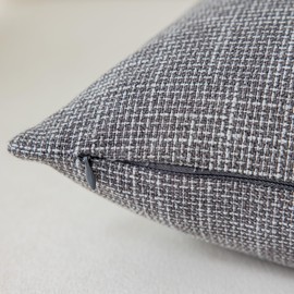 Kevin Textile Set of 2 Throw Pillow Covers Vintage Linen Decorative Square Pillow Cases for Couch Bed and Chair 16 Inch, Dark Grey