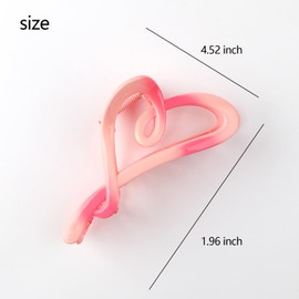 Large Hair Claw Clips for Women Red Heart Hair Claws Gradient Pink Hair Clips Love Clip Unique Hair Barrettes for Thick Curly Hot Red Hairpins Valentine’s Day Hair Accessories for Hair Styling 1Pcs