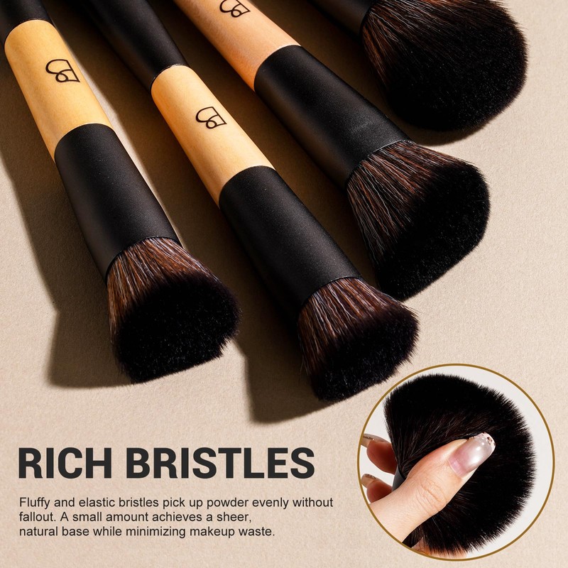 BS-MALL Double-ended Makeup Brush Set With Concealer Brush & Foundation