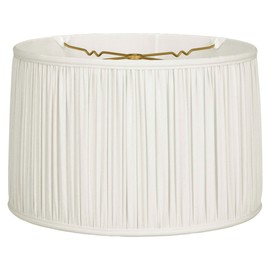 Royal Designs Shallow Drum Gather Pleat Basic Lamp Shade, White, 17" x 18" x 11.5", BS-750-18WH