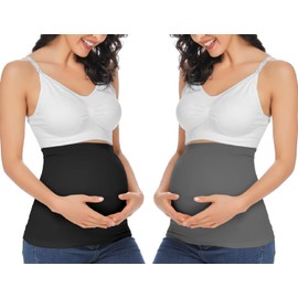 Rheane Belly Support for Pregnancy Pregnancy Belly Support Band Maternity Belly Band Pregnancy Jeans Extender (Black+Dark+Grey 3)