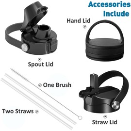 XACIOA Edelstahl Wasserflasche,1200ml/40oz Vakuumisolierte Trinkflasche,Auslaufsichere mit Strohdeckel Flasche BPA-frei Sport für Outdoor Camping Wandern Fahrrad Fitness