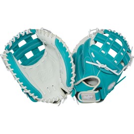 Rawlings | Shut Out Series Catcher's Mitt Softball Glove | 31.5" | Right Hand Throw | White/Teal