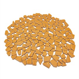 200g Ceramic Mosaic Tiles for Crafts,Irregular Stained Ceramic 0.2"x0.8" Porcelain Mosaic Tiles for Home Decoration (Orange)
