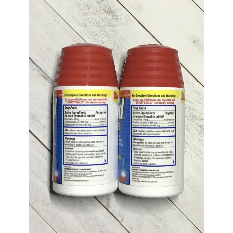 PEPCID 2x Pepcid Complete Dual Action Heartburn Relief Cool Mint