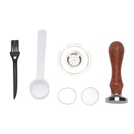 Depisuta Reusable Coffee Pod, 230ml Refillable Coffee Capsule Set, Stainless Steel Capsule with Tamper, Spoon, Brush, Sealing Rings for POP Next