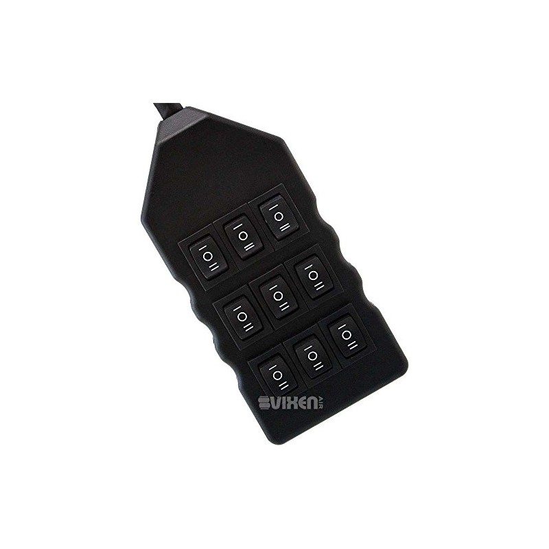 Vixen Air 9-Switch Momentary Rocker Type Suspension/Air Ride Controller w/6FT