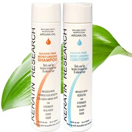 KERATIN RESEARCH Sulfate & Salt Free Hair Care for Post Keratin Hair Treatment Colored Hair Daily Care Treatment for All Hair Types- Natural & Nourishing Argan Healing Oil (Value Set)