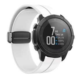 Lamshaw Compatible wit Wahoo ELEMNT Rival Band, Soft Silicone Magnetic Buckle Sport Wristband Replacement Straps Compatible for Wahoo ELEMNT Rival Smartwatch (1, White)