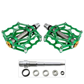Jpfashion Bicycle Pedal, Cross Bike Pedal, Double-Sided Steps, Ultra Lightweight, Aluminum Alloy, Flat Pedal, 3 Bearings, Anti-Slip Nails, Durable, MTB Road Bike Set of 2