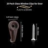 Qjaiune 20 Pack Glass Window Clips Brown Retainer Clips, Glass