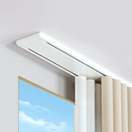Double Row Curtain Track, Silent Heavy Duty Curtain Track Rail Ceiling Mounting, Aluminum Alloy Drape Rail for Bedroom, Living Room, Hospital (White, 118.1in/300cm)