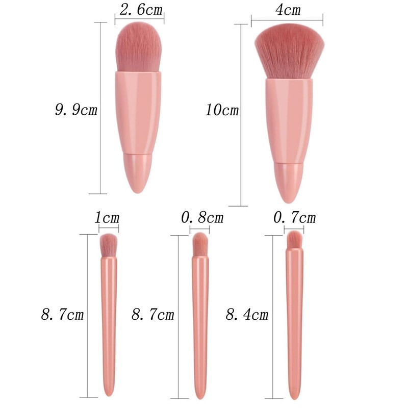 Juego de 5 Brochas de Maquillaje Profesional, Incluye Brocha para