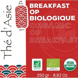 Khla - Organic Breakfast OP Tea 400g- Organic Morning Black Tea - Orange Pekoe - Loose Leaf - Asian Breakfast Tea - Origin Sri Lanka - Herbal Tea & Infusion