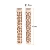 HARFINGTON 2pcs Wood Clay Roller 4"Water Wave Pebble Pattern Rolling