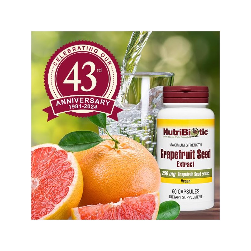 NutriBiotic – Grapefruit Seed Extract Capsules 250 mg, 60 Count