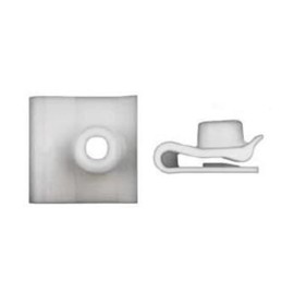 Main ST Collective 15 Pack White Nylon “U” Type Nuts | #10 (4.8mm) Screw, 8mm Center to Edge | OEM Trim Panel Fastener for Nissan 76882-0M000 | Lightweight Auto Body Clips for Car Restoration