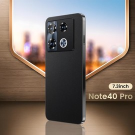 Note40 Pro smartphone,7.3-inch display, 8000mAh batterydual SlM card dual standby,16GB+1TB storage, 5G network - Color: black
