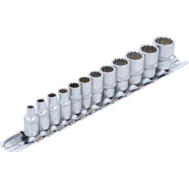 BGS Socket Spanner Set 6.3 mm 1/4 Inch, 12-Point, 12 Pieces, 2755