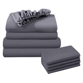 IR Imperial Rooms Grey Queen Sheet Set - Pack of 2 Sheet Sets - Wholesale Pack for Spa, Hotels, Guest Bedroom & Airbnbs - Brushed Microfiber Sheets Queen Size Bed Set