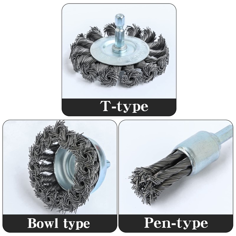 FPPO 3PCS 3 Inch Knotted Wire Wheel Cup Brush and