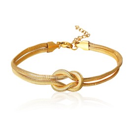 MILAKOO Gold Link Chain Bracelet Snake Chain Love Knot Infinity Bracelet Realationship Christmas Gifts