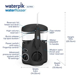 Waterpik WP-114W Ultra Designer Black Countertop Water Flosser by Waterpik