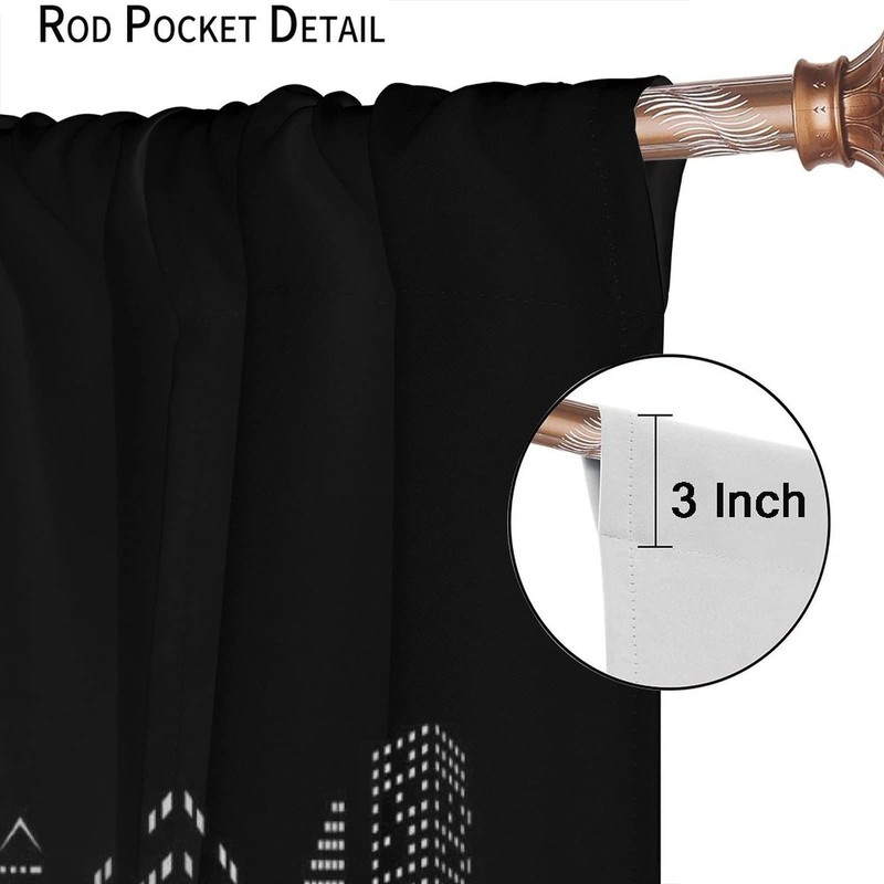 Yearn Jear New York Curtains Black White Modern Night City