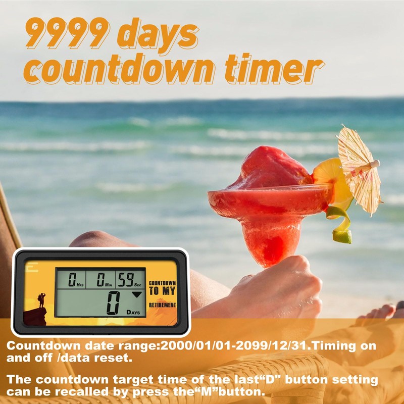 YOOREAL 9999 Days Digital Countdown Days Timer Count Down Days