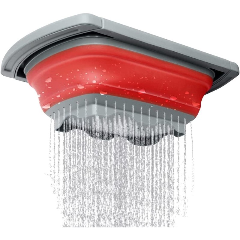 Collapsible Colander, Red Food Strainer Over the Sink Colanders Strainers