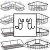 Jovware Black Shower Caddy with Hooks - 2 Pack Shower