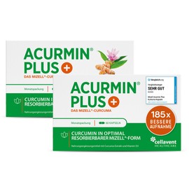185 x More Effective Turmeric Capsules - 10,000 mg Turmeric Powder per Day - High Dose Turmeric without Piperine - Mizell Curcuma - 95% Curcumin - with Vitamin D3 for Bone - Acurmin Plus, 120 Capsules