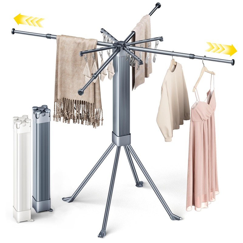 BIREN Clothes Drying Rack Foldable Extending Laundry Rack with 16