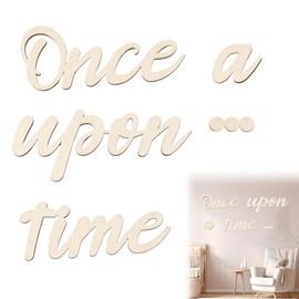 1 Set of Once Upon a Time Sign Wooden Reading Corner Decor Wall Nursery Decor Sign for Eading Library Corner Nook Kids Room Bookshelf Home Decor Diy Decoration