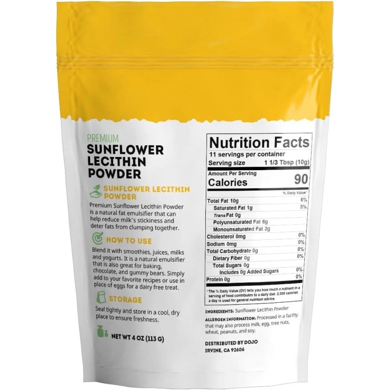 Kate Naturals Sunflower Lecithin Powder for Baking Bread Gummies Cooking