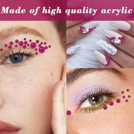 1792 PCS Self-Adhesive Rhinestone Stickers Rose face gems Hair Jewels Eye gems face Rhinestones Body Glitter Festival Accessories for Crafts Decoration DIY Scrapbook Embellishments 4 Size 3/4/5/6 mm