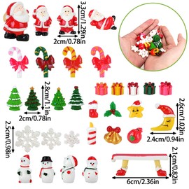 DIBALIYI Pack of 45 Christmas Miniature Ornaments, Mini Christmas Decoration Small Figures, Christmas Tree Decorations Christmas Decorations for DIY Advent Calendar Home Garden Party Decor Desktop