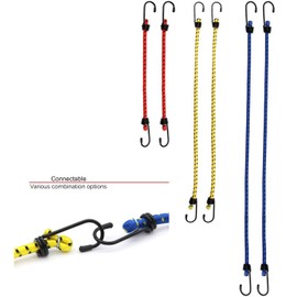 Set of 6 Elastic Bungee Cords Straps Assorted Lengths Heavy Duty Ropes for Caravan Camping RVs Trucks Luggage Racks Tents Gardening and DIY