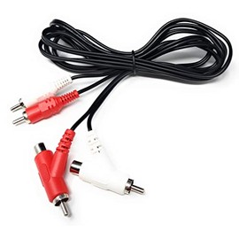 DRUT 2m 2 Way Twin 2 x RCA Phono Plug to Plug, Stackable Y Splitter Lead On One End Two Female RCA Connectors Adapter Cable 6.5ft