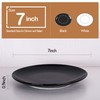 DELLING Porcelain Appetizer Plates, 7 Inch Black Dessert/Salad Plates -