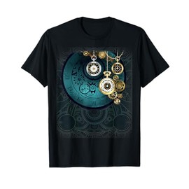Steampunk Retro Vintage Pocket Watch Cogwheel Gears Gift Men T-Shirt