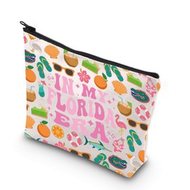 KUIYAI Florida vacation Gift in My Florida Era Cosmetic Bag Florida Travel Makeup Bag (in florida era)