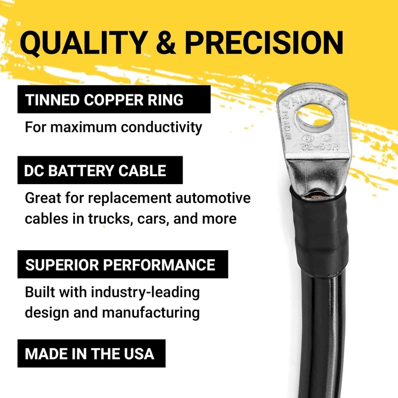 Spartan Power Black 3 Foot 2 AWG Battery Cable, Negative