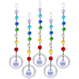 rockcloud Hanging Clear Crystal Point Prism Glass Jingle Bell Holiday Decorations Christmas Tree Ornaments Suncatcher Wedding Souvenir, Colorful & Purple