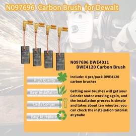 N097696 DWE4011 DWE4120 Carbon Brush Replacement for Dewalt DWE4100 DWE4887 DWE4120N Angle Grinder Motor Replacement Part DWE4011 (4 pack)