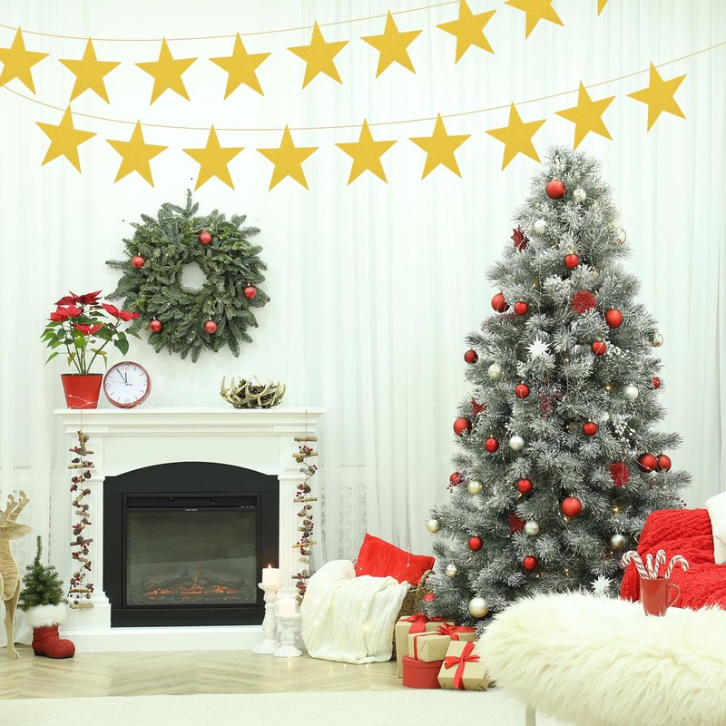 sourcing map 40 Pcs Black Stars Cutouts, 6 Inch Double