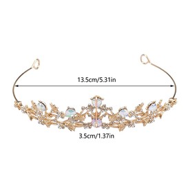 Crown Women's Gold, Crystal Crown for Girls and Women, Princess Crown Tiara with Rhinestones for Parties, Stage Performances, Birthday, Daily Wear, Wedding Headpiece Bridal, Alloy, Rhinestone
